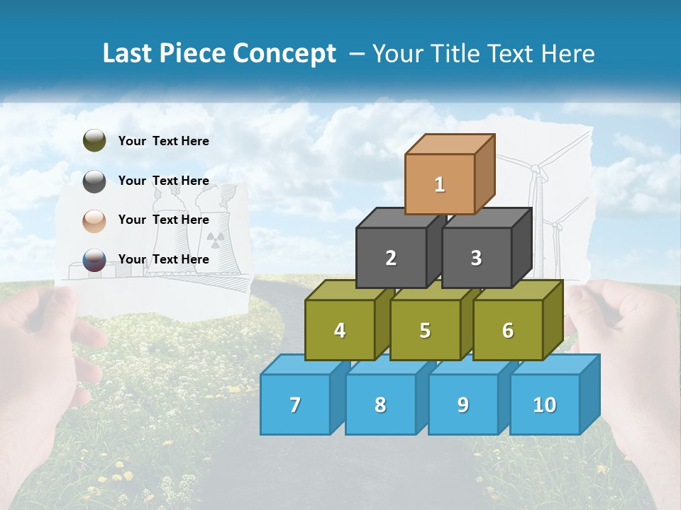 Two Hands Holding Paper Cut Out Of A Road PowerPoint Template