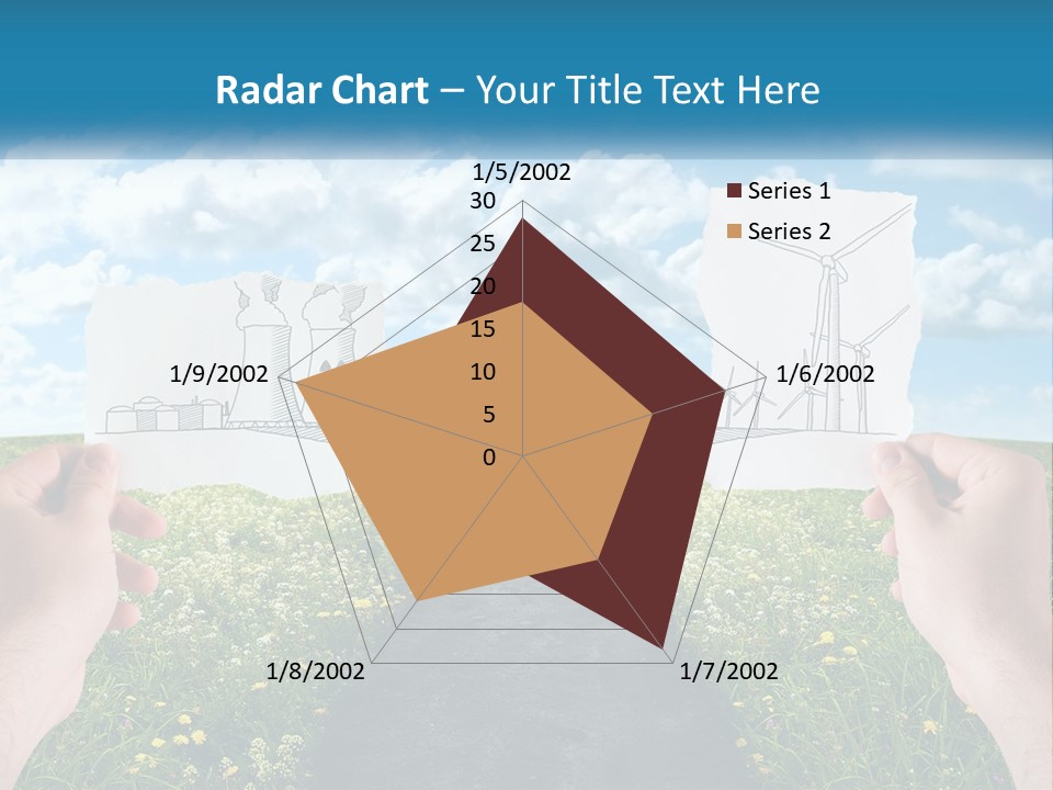 Two Hands Holding Paper Cut Out Of A Road PowerPoint Template