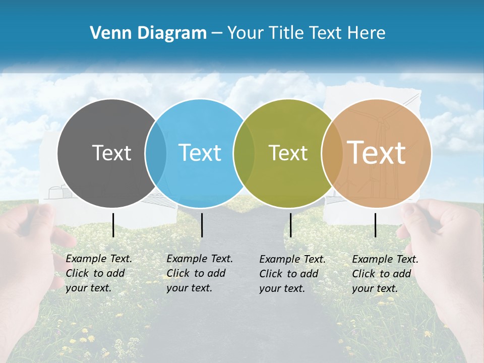 Two Hands Holding Paper Cut Out Of A Road PowerPoint Template