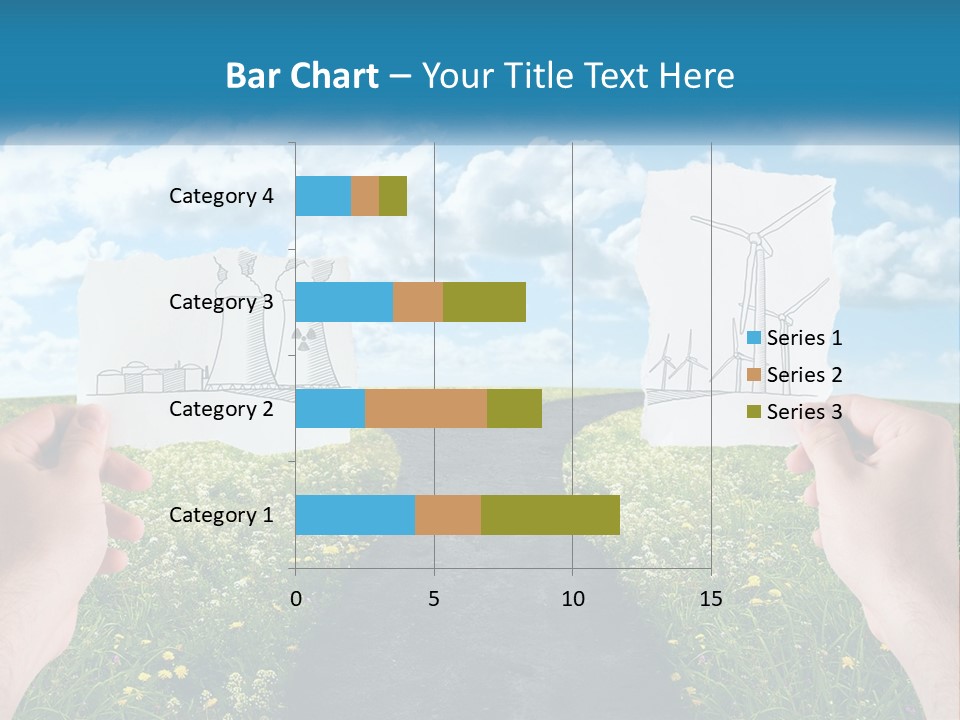 Two Hands Holding Paper Cut Out Of A Road PowerPoint Template