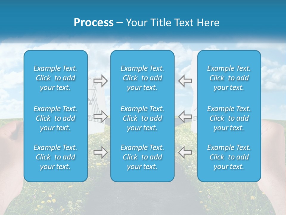 Two Hands Holding Paper Cut Out Of A Road PowerPoint Template