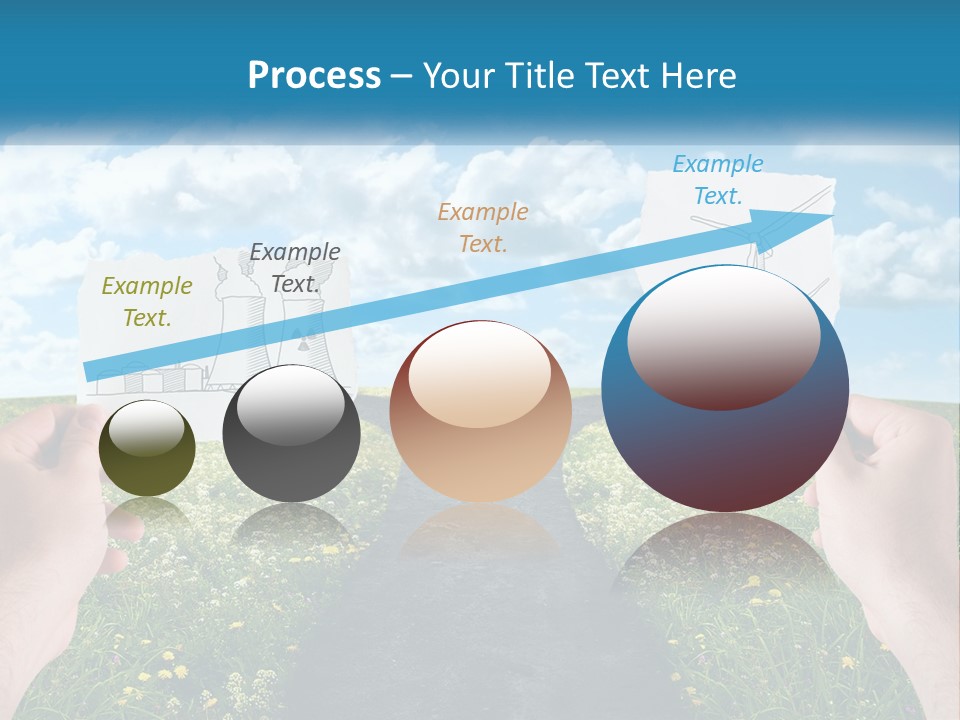 Two Hands Holding Paper Cut Out Of A Road PowerPoint Template