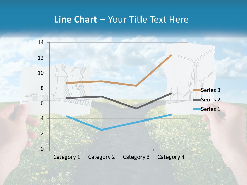 Two Hands Holding Paper Cut Out Of A Road PowerPoint Template