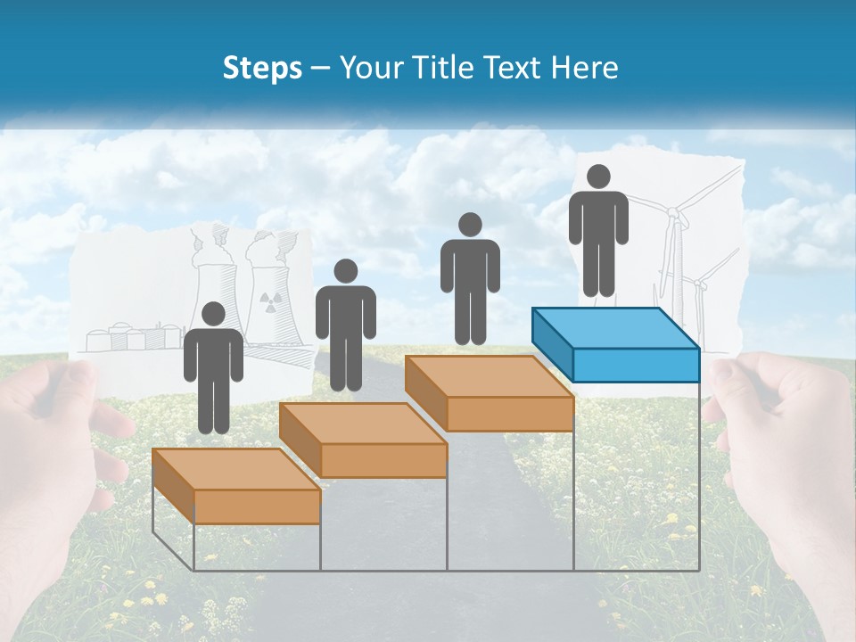 Two Hands Holding Paper Cut Out Of A Road PowerPoint Template