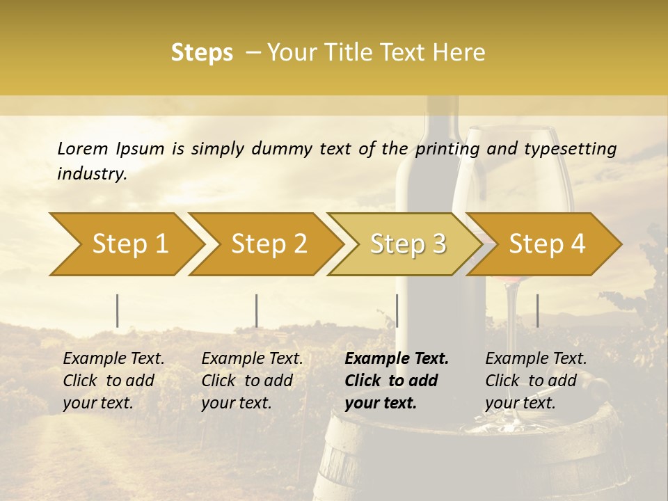 A Bottle Of Wine And A Glass Of Wine On A Barrel PowerPoint Template