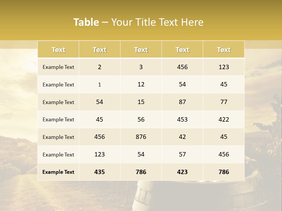 A Bottle Of Wine And A Glass Of Wine On A Barrel PowerPoint Template