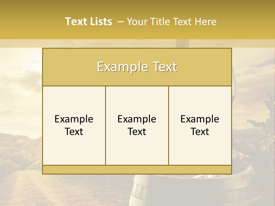 A Bottle Of Wine And A Glass Of Wine On A Barrel PowerPoint Template
