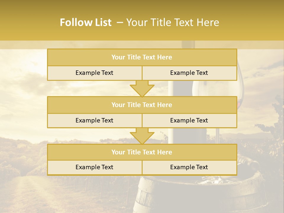 A Bottle Of Wine And A Glass Of Wine On A Barrel PowerPoint Template