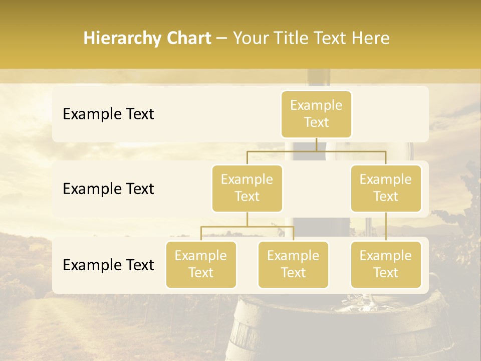 A Bottle Of Wine And A Glass Of Wine On A Barrel PowerPoint Template