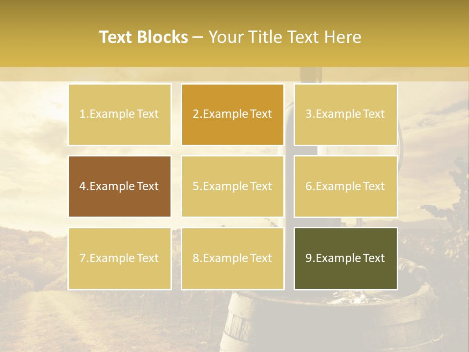 A Bottle Of Wine And A Glass Of Wine On A Barrel PowerPoint Template