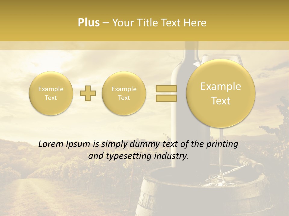 A Bottle Of Wine And A Glass Of Wine On A Barrel PowerPoint Template