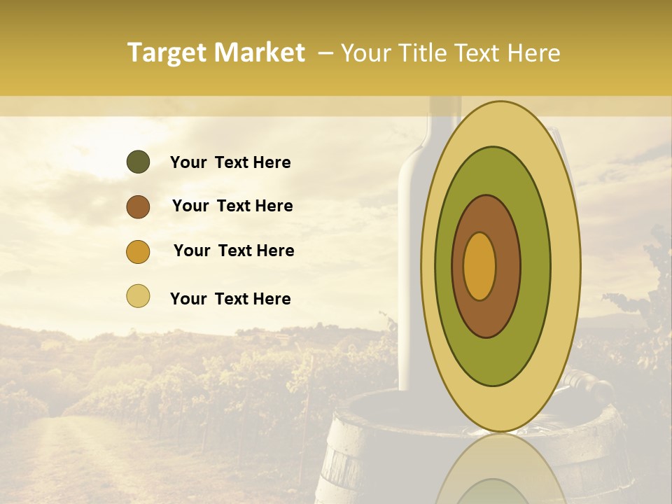 A Bottle Of Wine And A Glass Of Wine On A Barrel PowerPoint Template