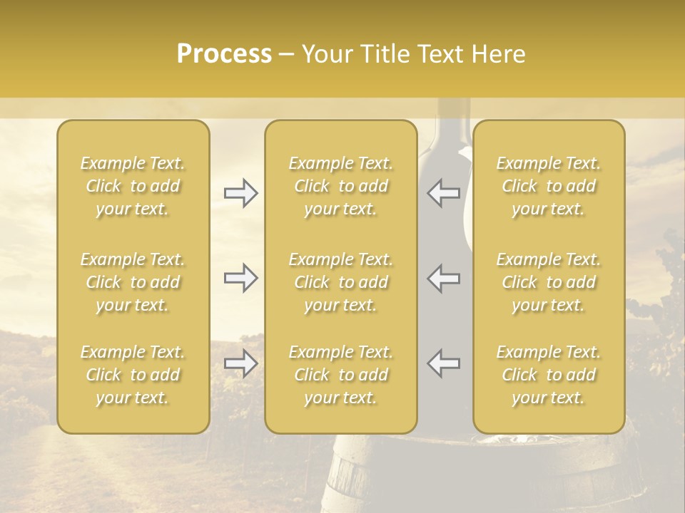 A Bottle Of Wine And A Glass Of Wine On A Barrel PowerPoint Template