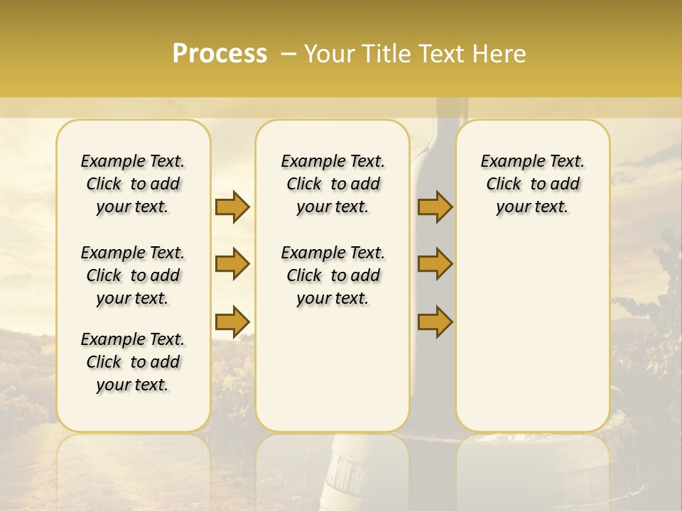A Bottle Of Wine And A Glass Of Wine On A Barrel PowerPoint Template