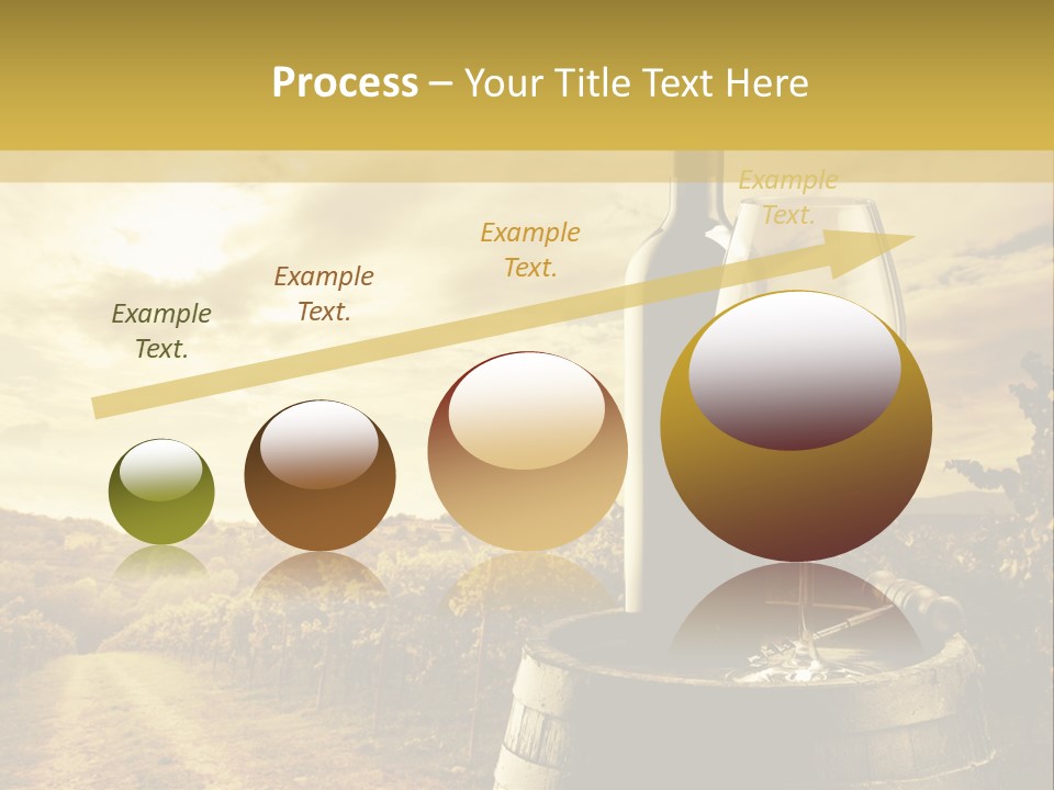 A Bottle Of Wine And A Glass Of Wine On A Barrel PowerPoint Template