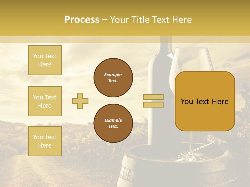 A Bottle Of Wine And A Glass Of Wine On A Barrel PowerPoint Template