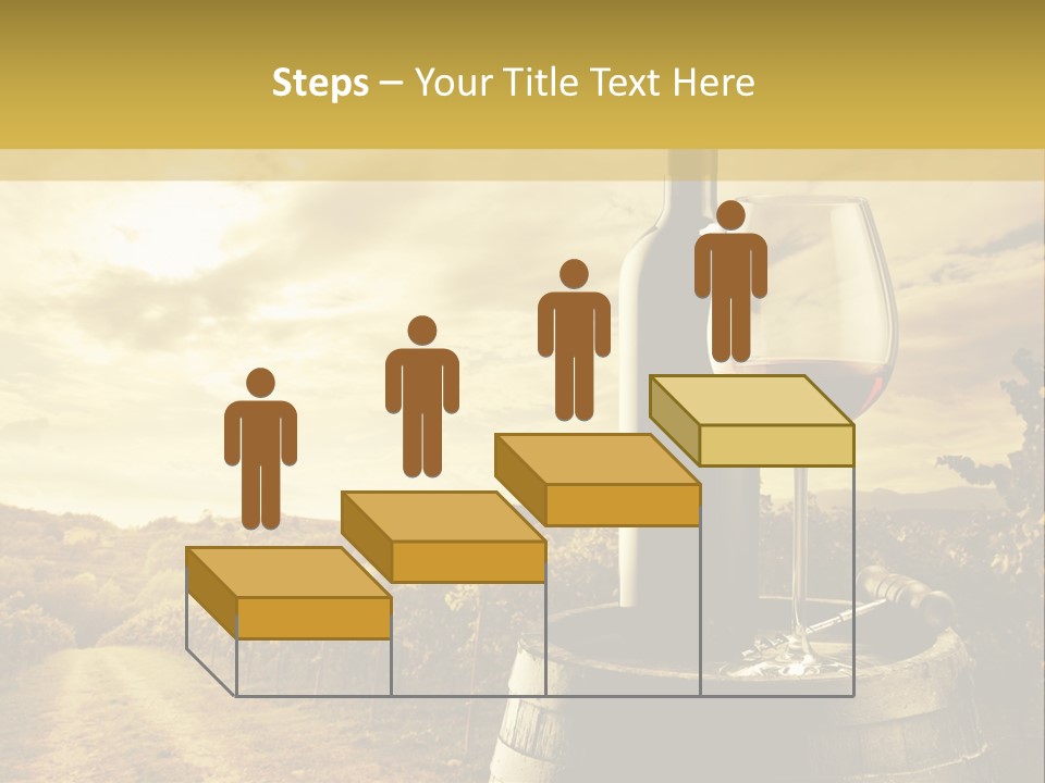 A Bottle Of Wine And A Glass Of Wine On A Barrel PowerPoint Template