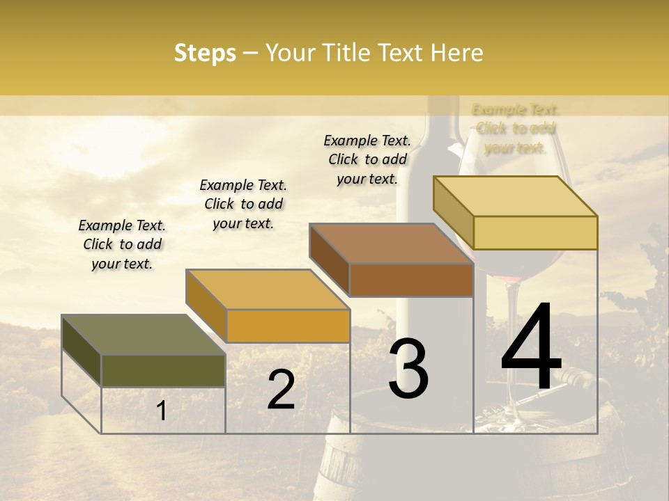 A Bottle Of Wine And A Glass Of Wine On A Barrel PowerPoint Template