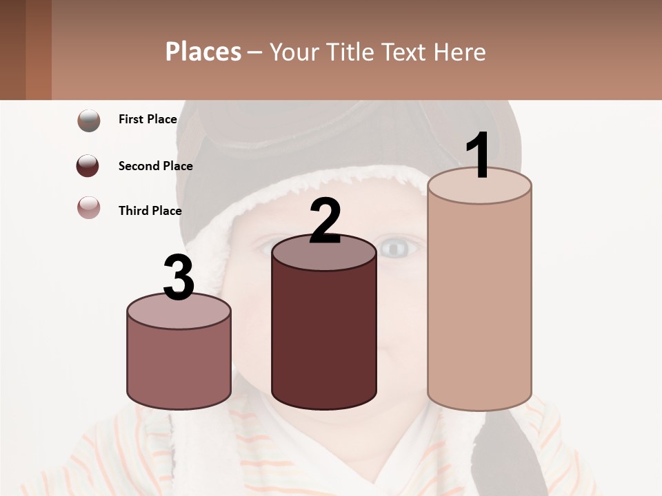 A Baby Wearing A Monkey Hat With A Name Tag PowerPoint Template