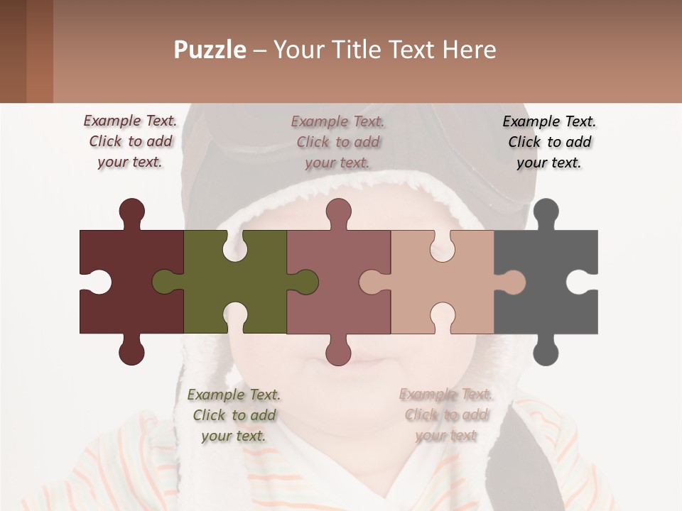 A Baby Wearing A Monkey Hat With A Name Tag PowerPoint Template