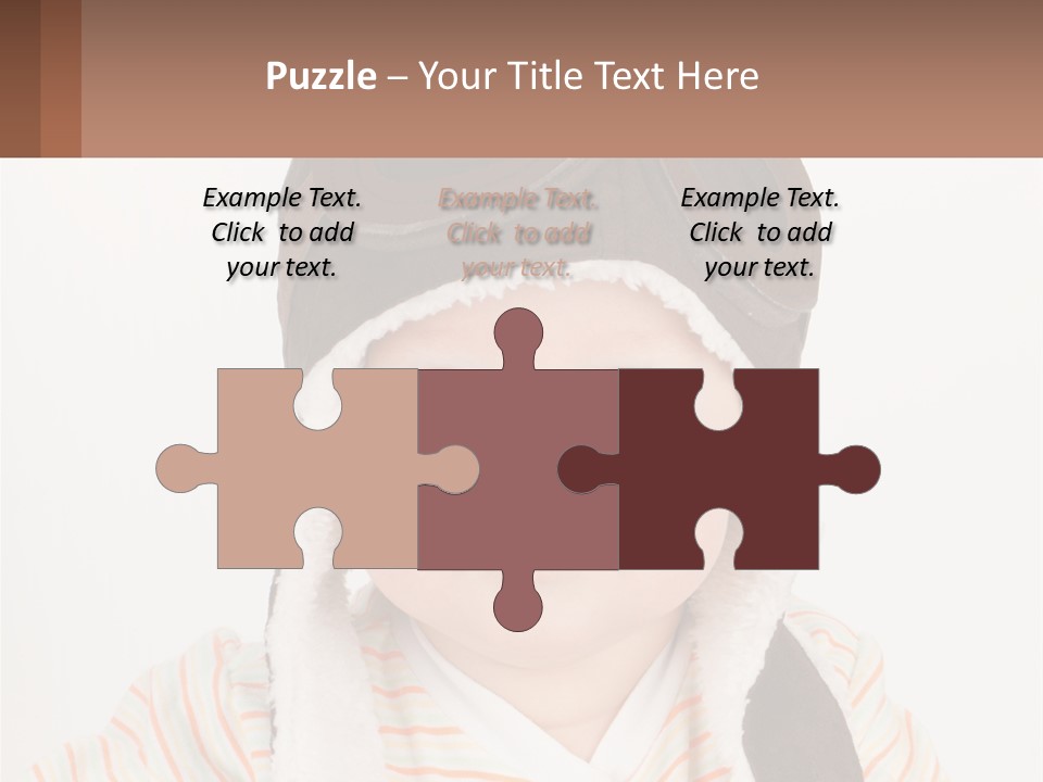 A Baby Wearing A Monkey Hat With A Name Tag PowerPoint Template