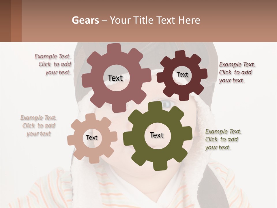 A Baby Wearing A Monkey Hat With A Name Tag PowerPoint Template