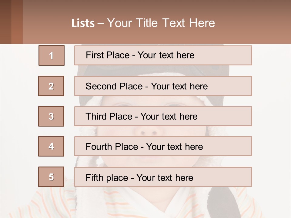 A Baby Wearing A Monkey Hat With A Name Tag PowerPoint Template