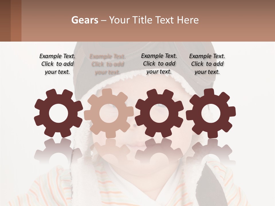 A Baby Wearing A Monkey Hat With A Name Tag PowerPoint Template