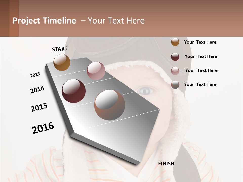 A Baby Wearing A Monkey Hat With A Name Tag PowerPoint Template