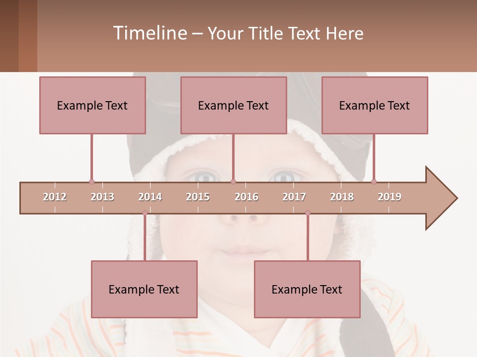 A Baby Wearing A Monkey Hat With A Name Tag PowerPoint Template