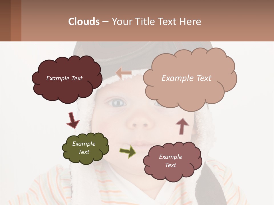 A Baby Wearing A Monkey Hat With A Name Tag PowerPoint Template