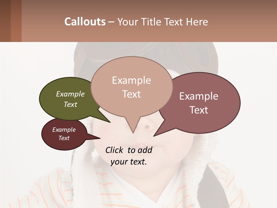 A Baby Wearing A Monkey Hat With A Name Tag PowerPoint Template