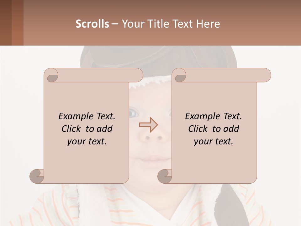 A Baby Wearing A Monkey Hat With A Name Tag PowerPoint Template