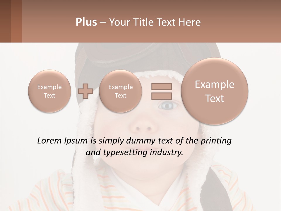 A Baby Wearing A Monkey Hat With A Name Tag PowerPoint Template