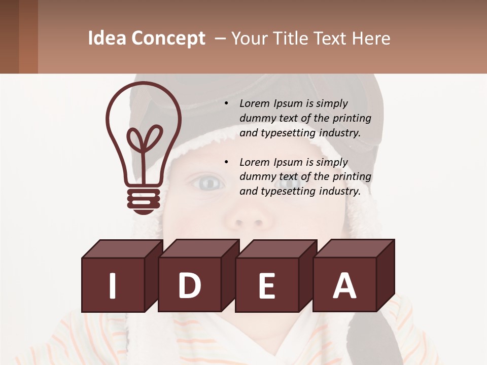 A Baby Wearing A Monkey Hat With A Name Tag PowerPoint Template