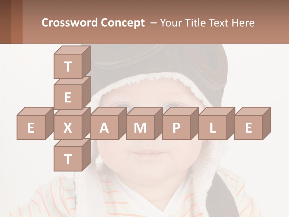 A Baby Wearing A Monkey Hat With A Name Tag PowerPoint Template