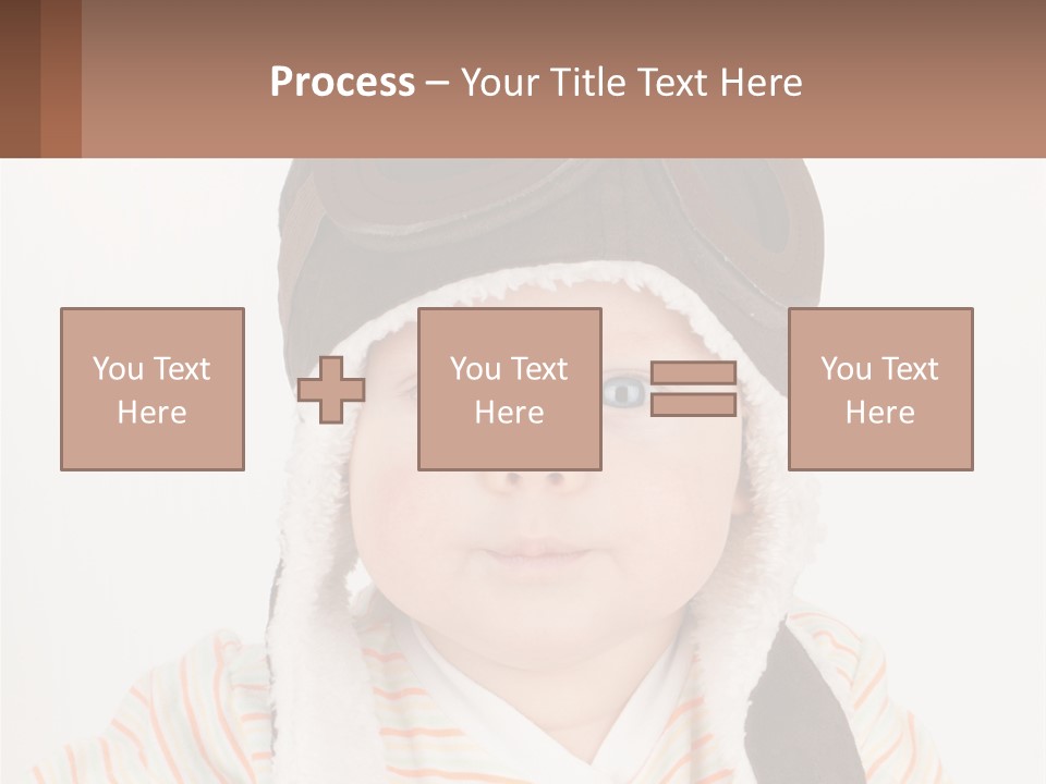 A Baby Wearing A Monkey Hat With A Name Tag PowerPoint Template