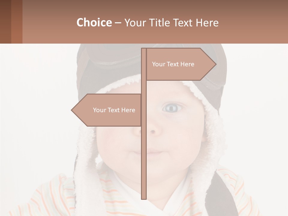 A Baby Wearing A Monkey Hat With A Name Tag PowerPoint Template