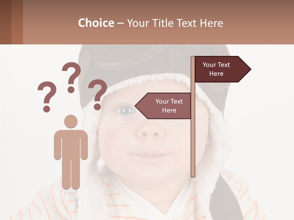 A Baby Wearing A Monkey Hat With A Name Tag PowerPoint Template