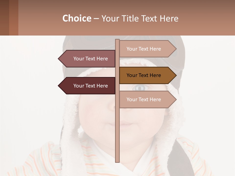 A Baby Wearing A Monkey Hat With A Name Tag PowerPoint Template