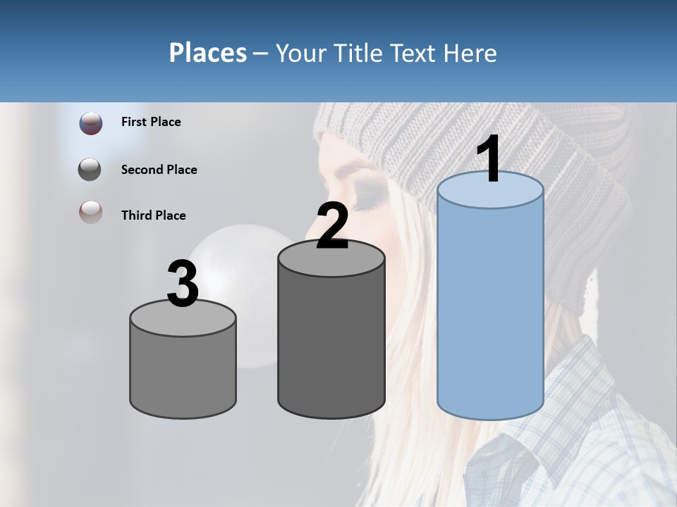 A Woman Blowing A Bubble Into Her Mouth PowerPoint Template