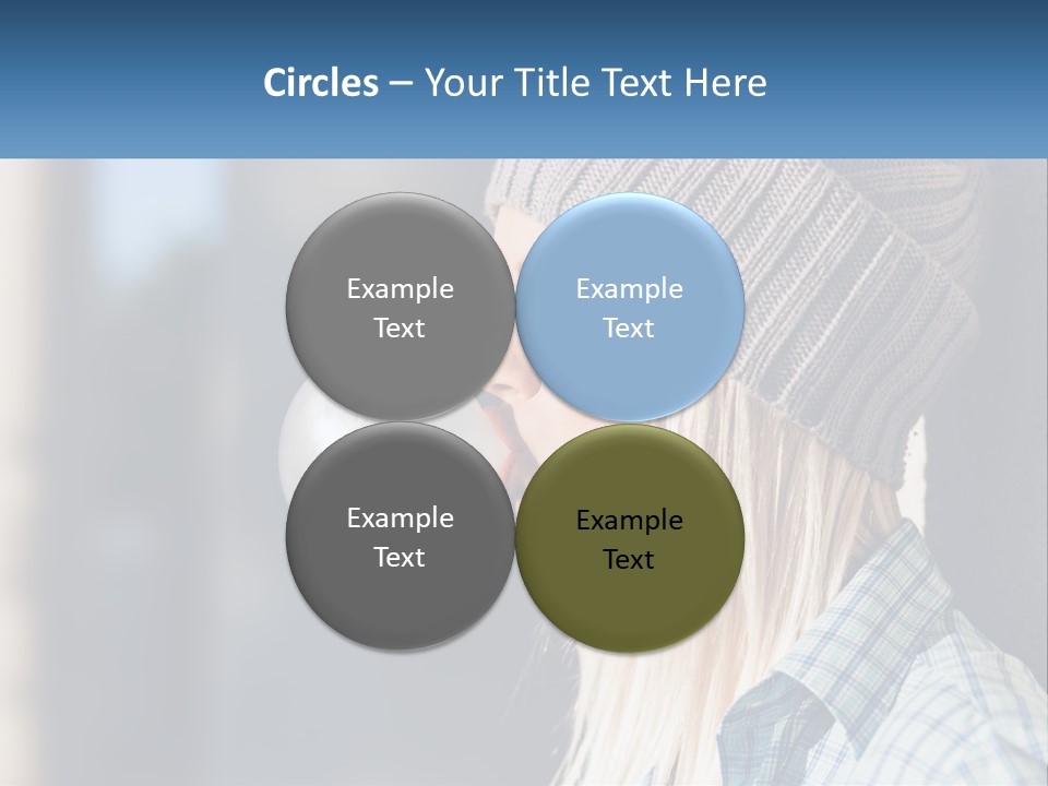 A Woman Blowing A Bubble Into Her Mouth PowerPoint Template