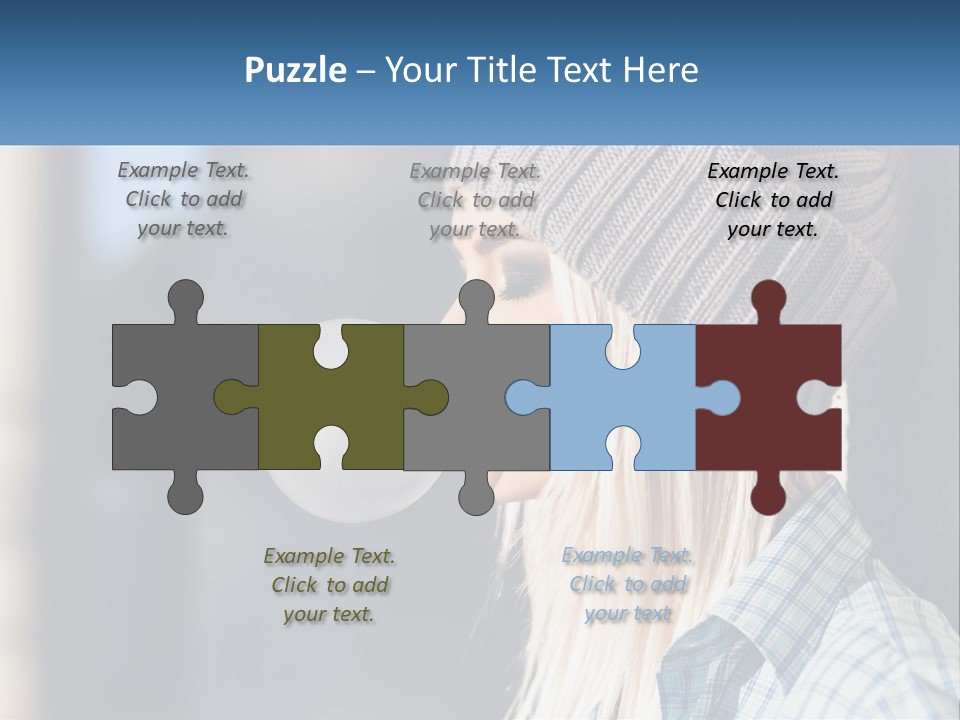 A Woman Blowing A Bubble Into Her Mouth PowerPoint Template