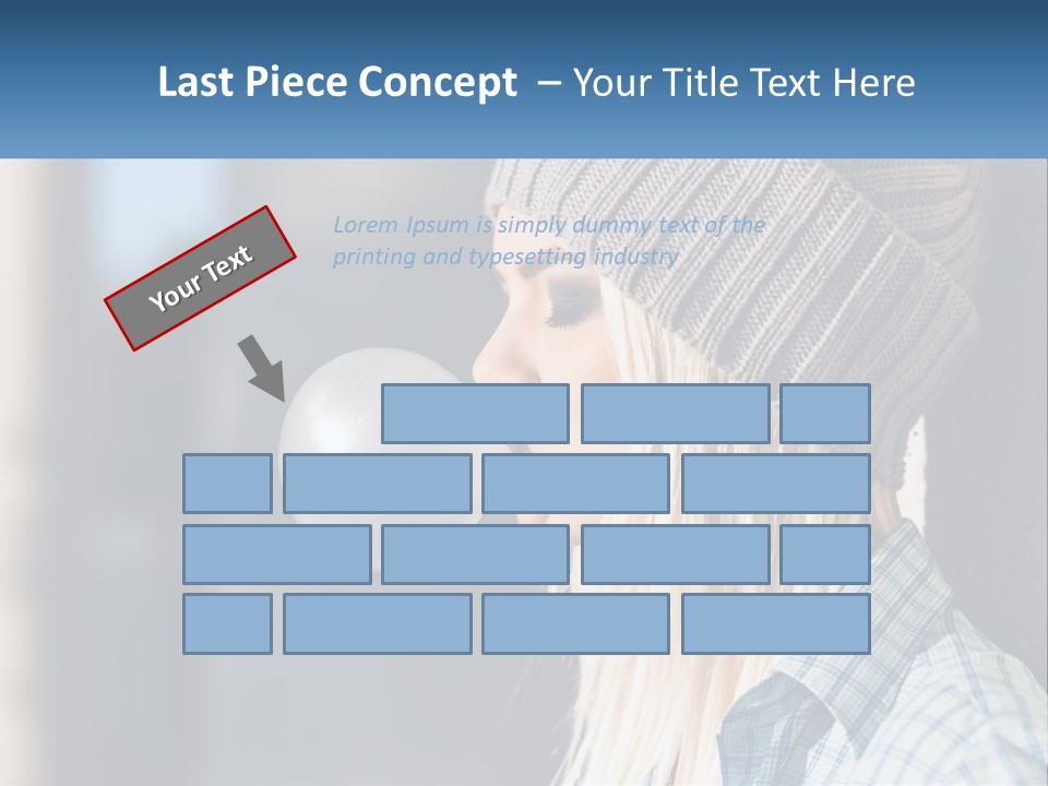 A Woman Blowing A Bubble Into Her Mouth PowerPoint Template