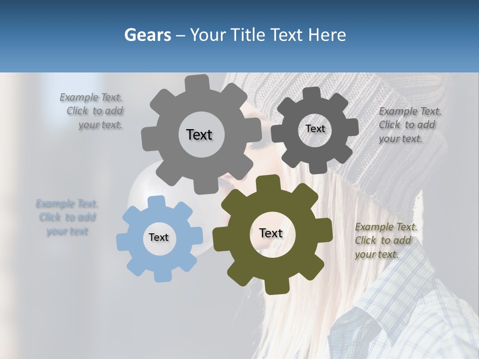 A Woman Blowing A Bubble Into Her Mouth PowerPoint Template