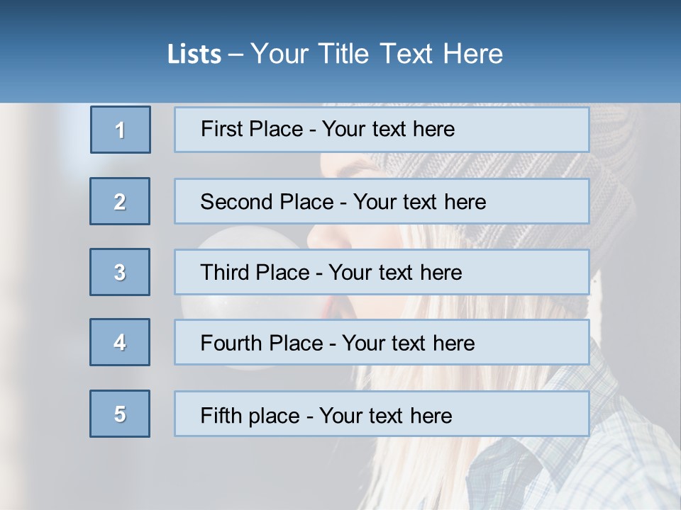 A Woman Blowing A Bubble Into Her Mouth PowerPoint Template