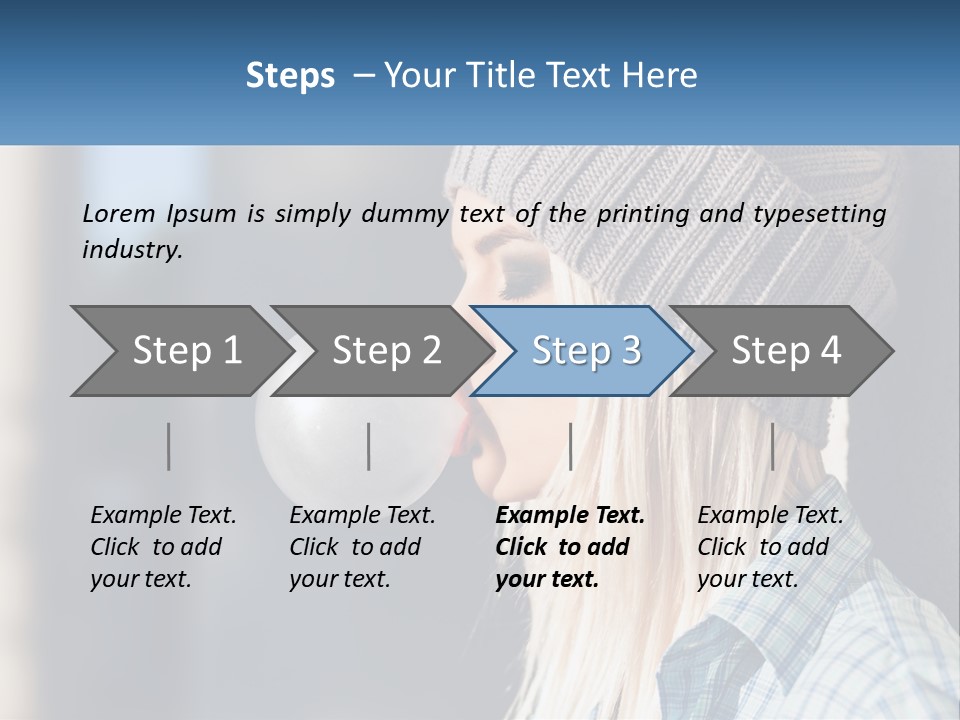 A Woman Blowing A Bubble Into Her Mouth PowerPoint Template