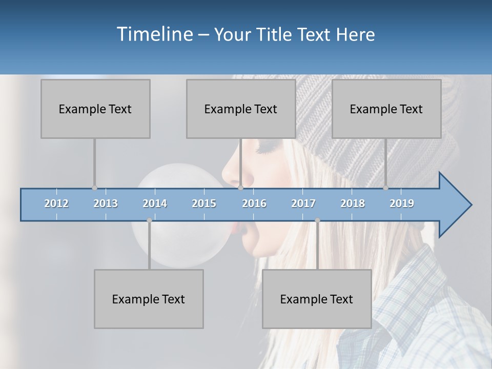A Woman Blowing A Bubble Into Her Mouth PowerPoint Template