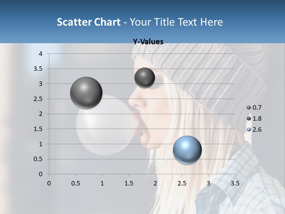 A Woman Blowing A Bubble Into Her Mouth PowerPoint Template