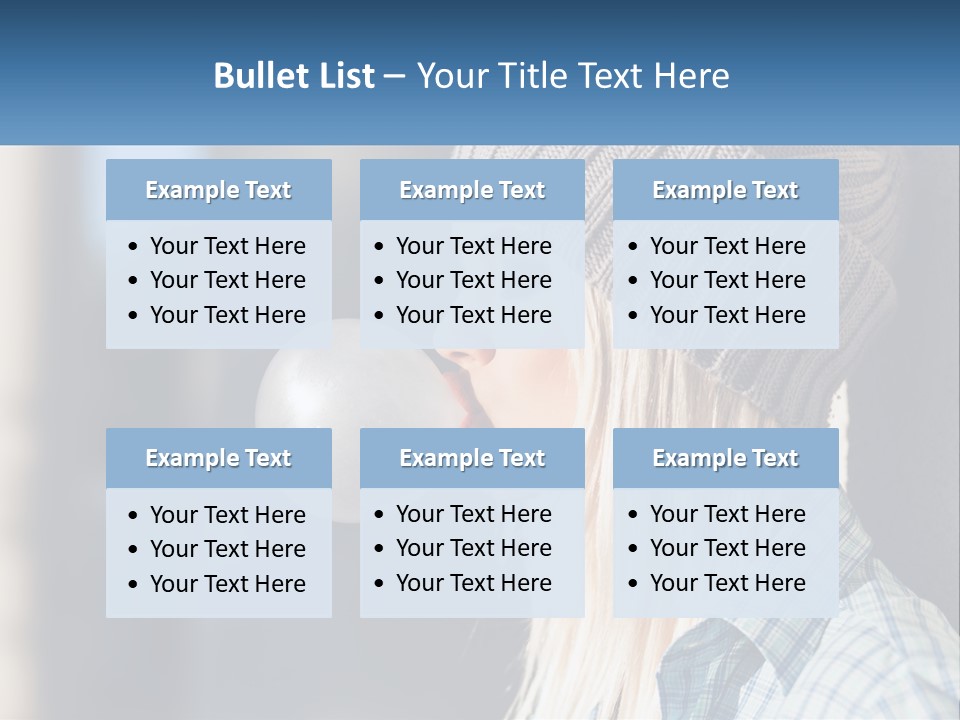 A Woman Blowing A Bubble Into Her Mouth PowerPoint Template